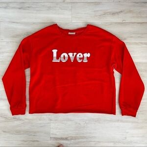 Vila Red “Lover” Lightweight Sweatshirt